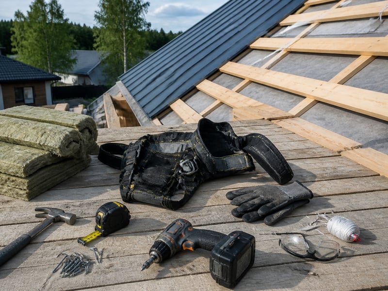 Что входит в смету: tools and materials laid out — Утепление кровли